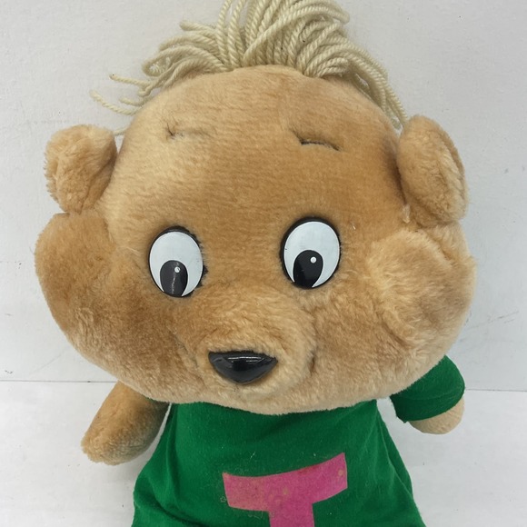 Vintage 80s Alvin and the Chipmunks Theodore Plush Stuffed Animal - Green - Picture 2 of 7